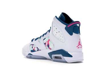 Jordan 6 Retro White Laser Fuchsia Green Abyss  - 6