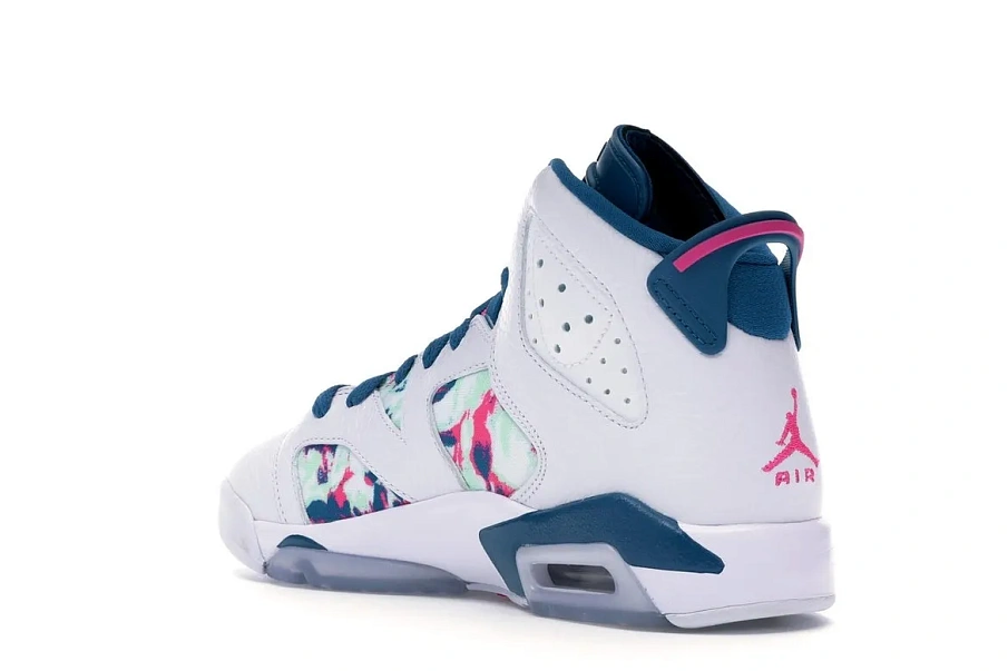 Фото № 6 с приближением к товару «‎Jordan 6 Retro White Laser Fuchsia Green Abyss »