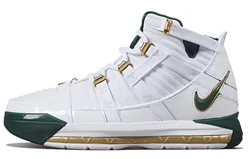  Nike Lebron 3 Vintage basketball shoes WhiteDeep ForestGold Dust - 1
