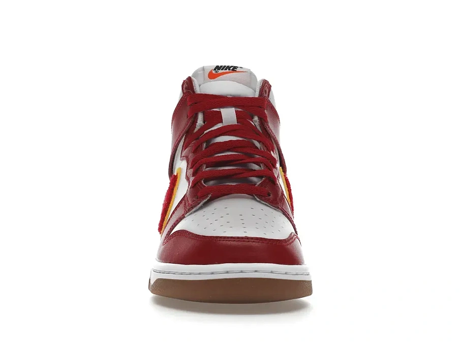 Фото № 2 с приближением к товару «‎Nike Dunk High Chenille Swoosh White Gym Red»
