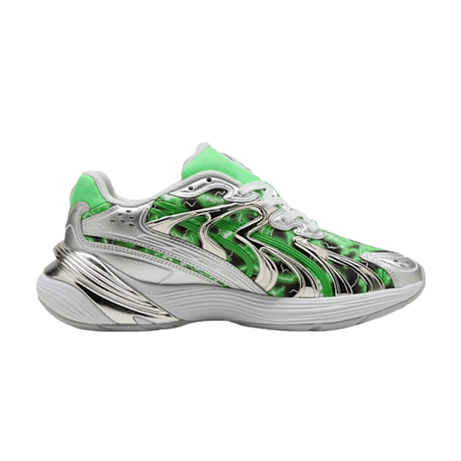 Фото № 1 с приближением к товару «‎RIPNDIP x Puma Inverse Nermal - Silver Fluro Green Pes»
