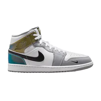 Air Jordan 1 Mid SE White Wolf Grey Black - 1