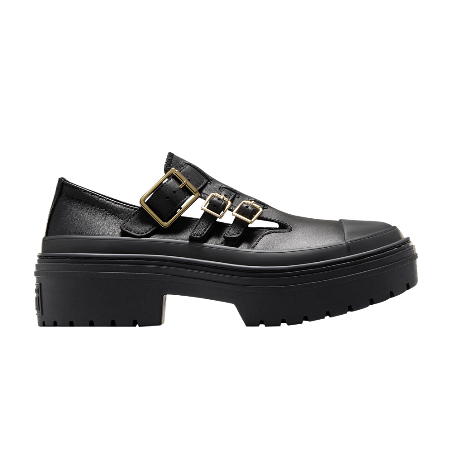 Фото № 1 с приближением к товару «‎Converse Women's Chuck Taylor All Star Lugged Heel Mary Jane Platform Low Black Gold»