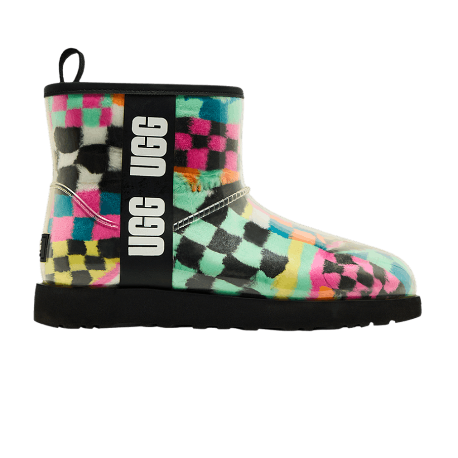 Фото № 1 с приближением к товару «‎UGG Women's Classic Clear Mini Boot Black Multi-Color Checkerboard»