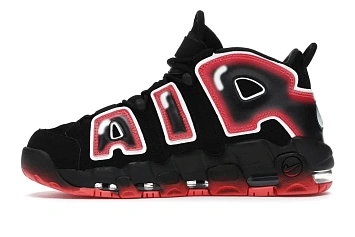 Nike Air More Uptempo Black White Laser Crimson - 3