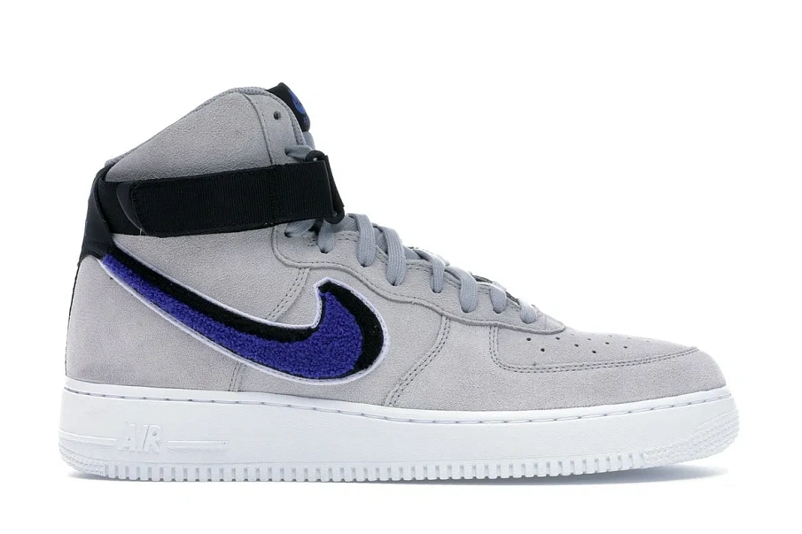 Фото № 1 с приближением к товару «‎Nike Air Force 1 High Chenille Swoosh Wolf Grey»