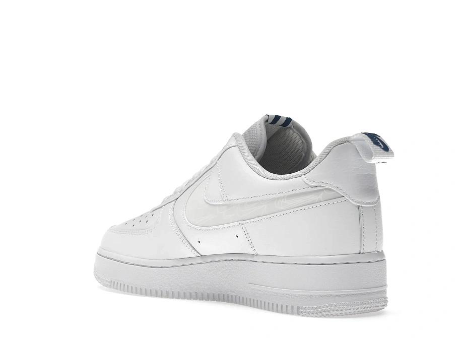 Фото № 6 с приближением к товару «‎Nike Air Force 1 Low Reflective Swoosh White Blue»