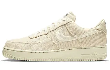 Stussy X Nike Air Force 1 Low Skate Shoes Fossil Stone - 1