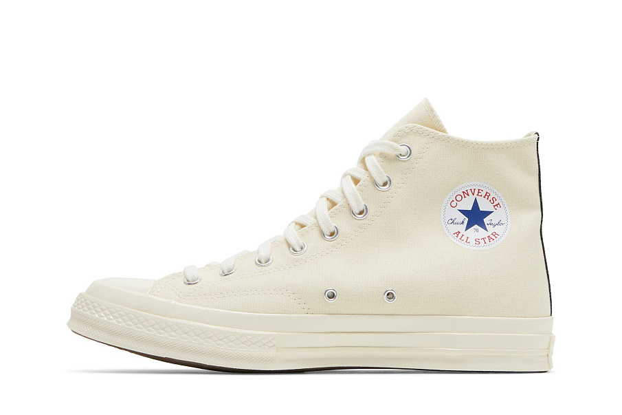 Фото № 4 с приближением к товару «‎Comme des Garçons Play x Converse Chuck 70 High Milk»