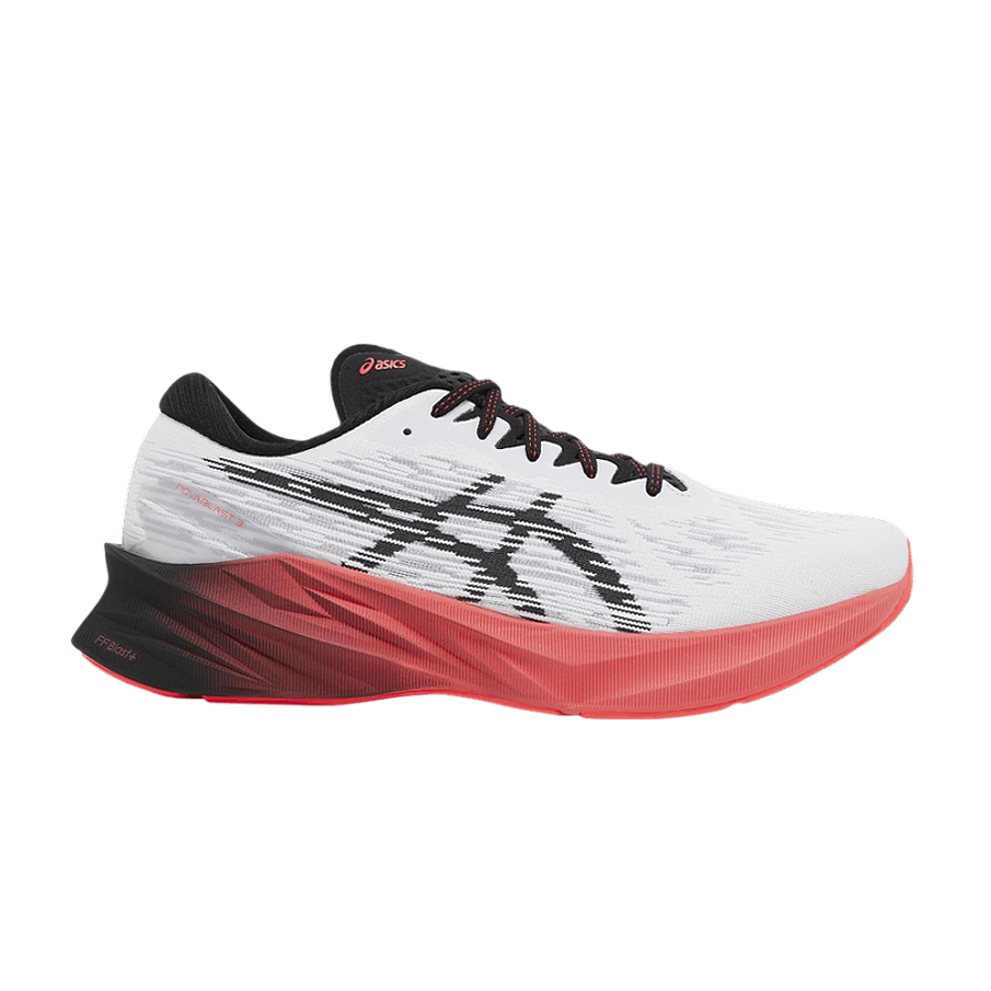 Фото № 1 с приближением к товару «‎Asics Novablast 3 White Black Electric Red (1011B458-104)»