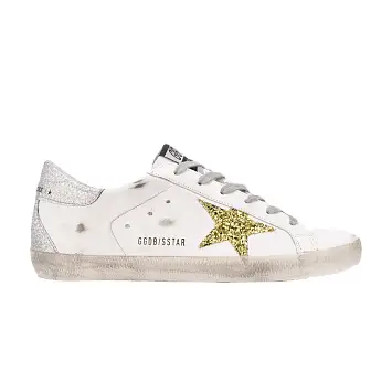 Golden Goose Women's Superstar White Gold Silver Glitter - 1