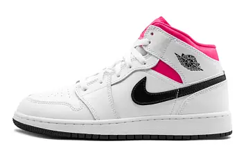 Nike Air Jordan 1 Mid White Black Hyper Pink - 1