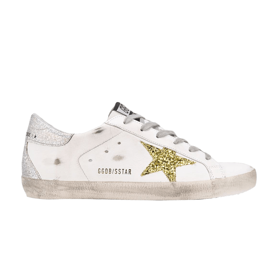 Фото № 1 с приближением к товару «‎Golden Goose Women's Superstar White Gold Silver Glitter»