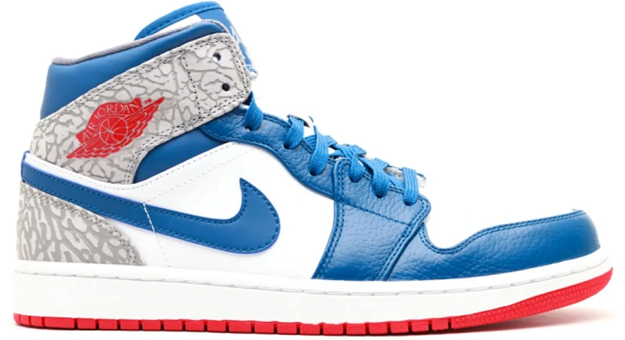Фото № 1 с приближением к товару «‎Jordan 1 Retro Mid True Blue»