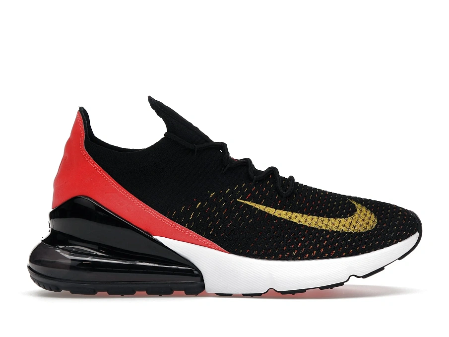 Фото № 1 с приближением к товару «‎Nike Air Max 270 Flyknit Black Bright Crimson Yellow Strike »