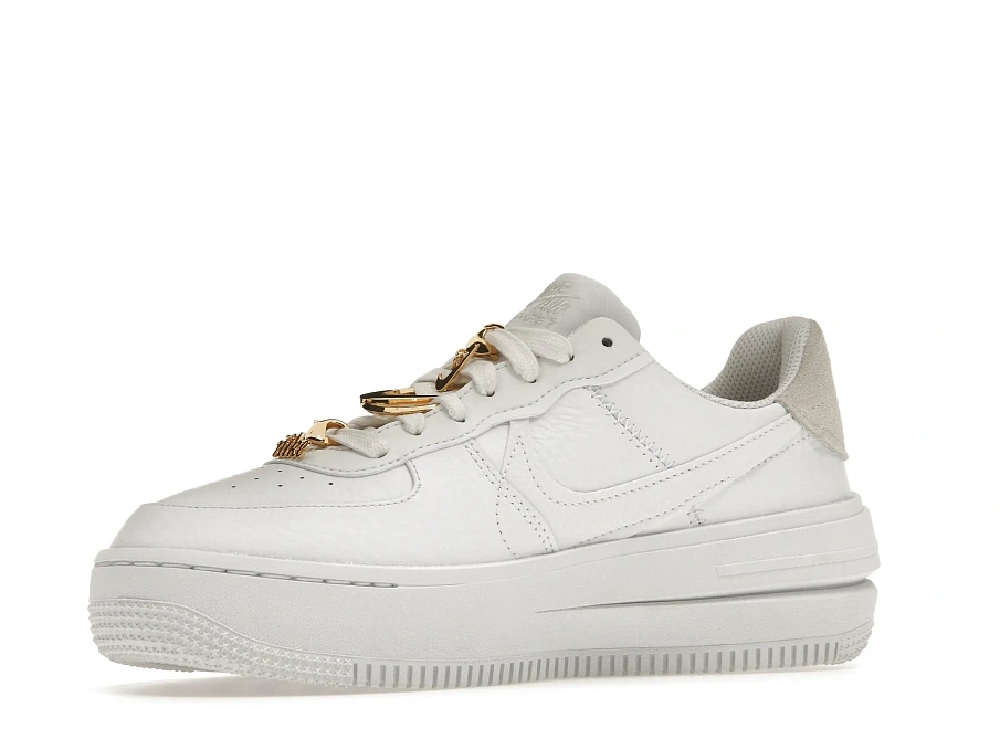 Фото № 3 с приближением к товару «‎Nike Air Force 1 Low PLT.AF.ORM Bling White Metallic Gold »