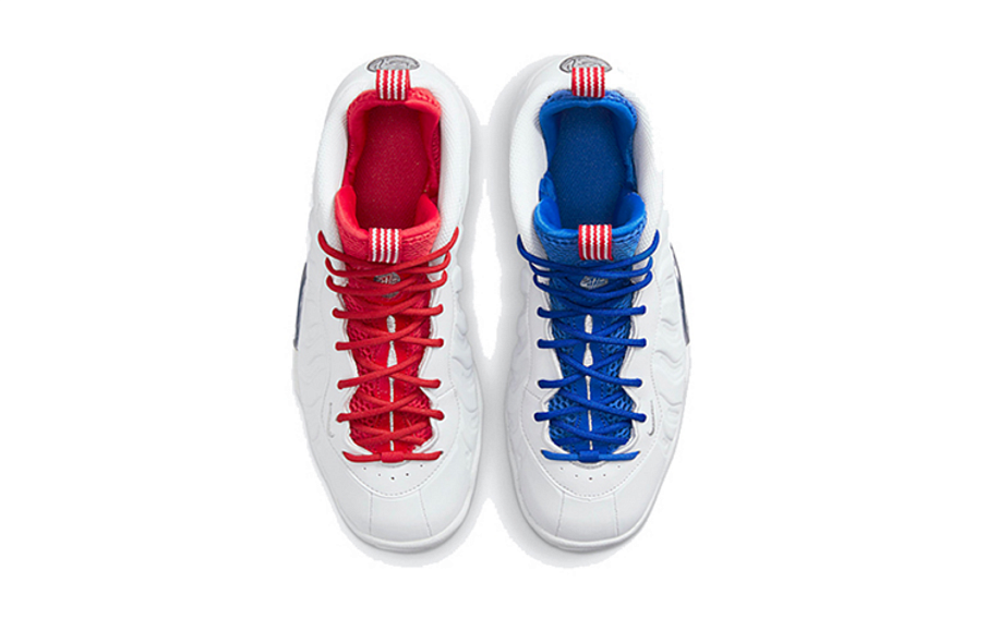 Фото № 4 с приближением к товару «‎Nike Little Posite One "Space" (GS) Sneakers WhiteBlueRed»