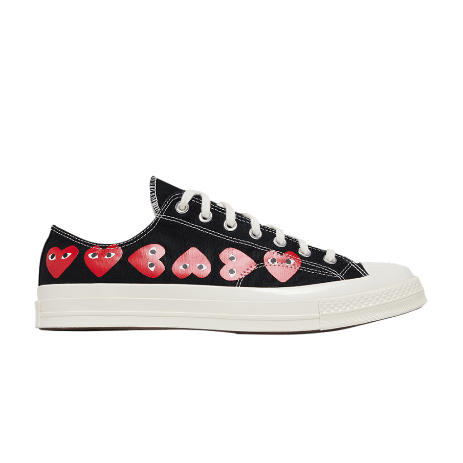 Фото № 1 с приближением к товару «‎Comme des Garçons PLAY x Converse Chuck 70 Low Multi Heart - Black»