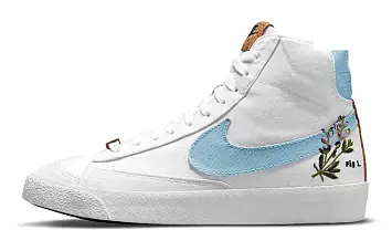  Nike Blazer mid Skate shoes WhiteBlue - 1