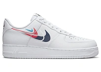 Фото № 1 с приближением к товару «‎Nike Air Force 1 Low 07 Quadruple Swoosh White Navy Crimson»