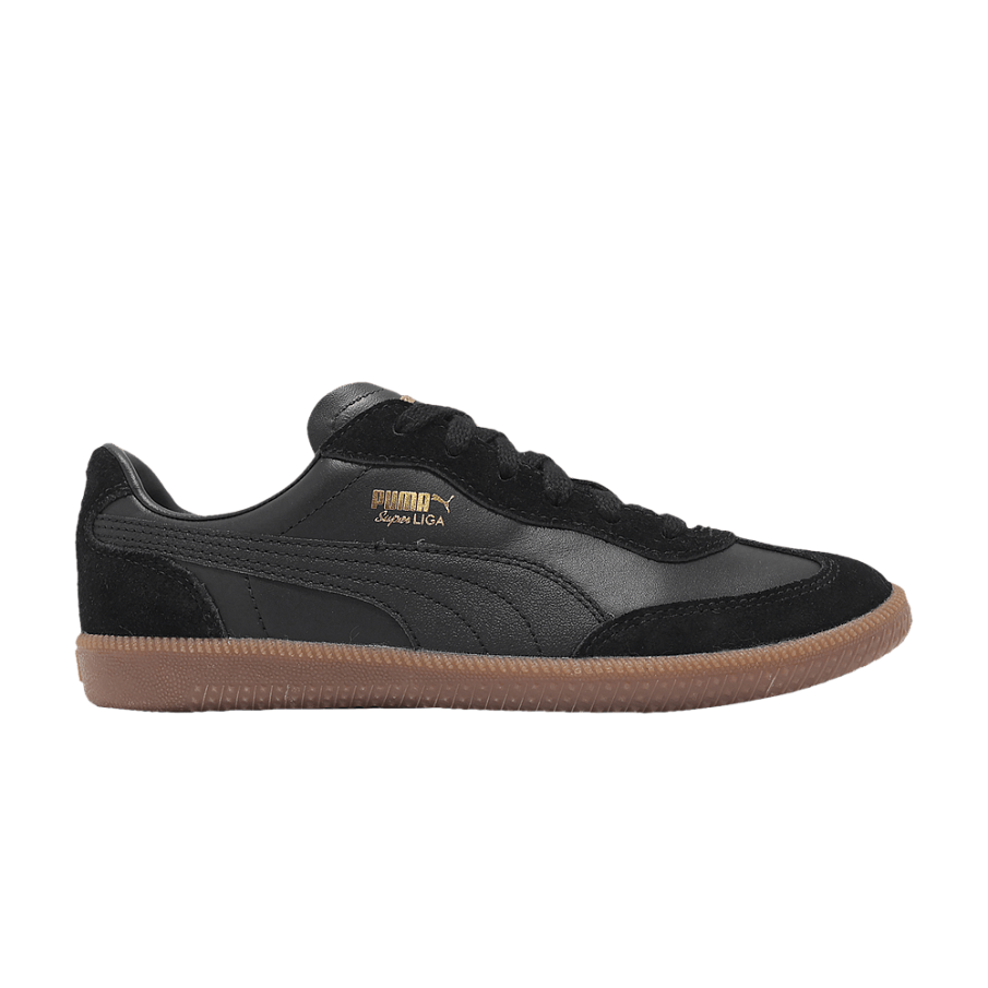 Фото № 1 с приближением к товару «‎Puma Super Liga OG Retro Black Gold Gum»