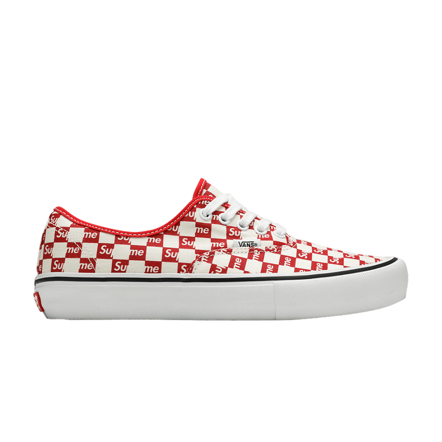Фото № 1 с приближением к товару «‎Supreme x Vans Authentic Pro Checkered Red»