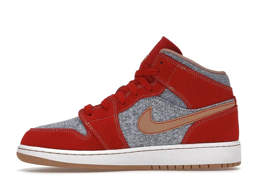 Фото № 3 с приближением к товару «‎Jordan 1 Mid Denim Red »