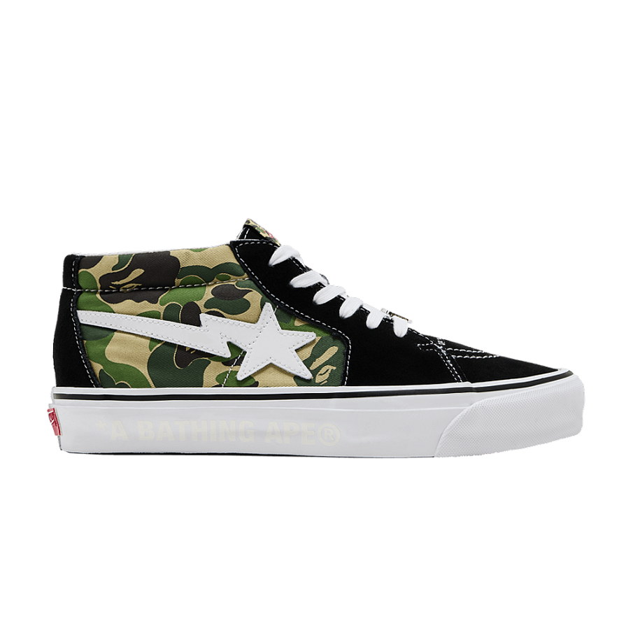 Фото № 1 с приближением к товару «‎BAPE x Vans Sk8-Mid 83 ABC Camo»