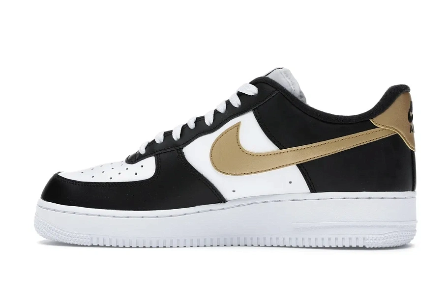 Фото № 5 с приближением к товару «‎Nike Air Force 1 Low Black White Metallic Gold»