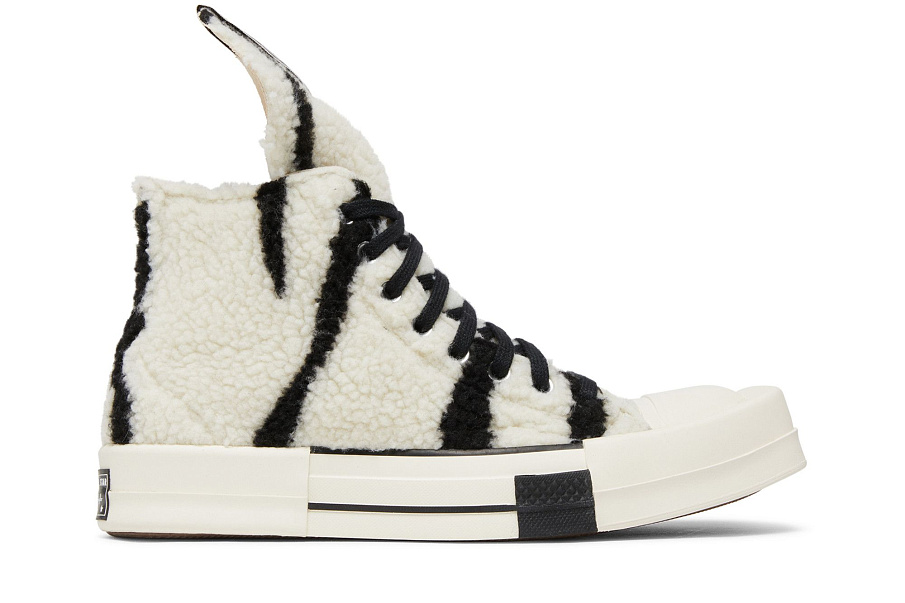 Фото № 2 с приближением к товару «‎Rick Owens x Converse DRKSHDW TURBODRK Chuck 70 High Zebra»