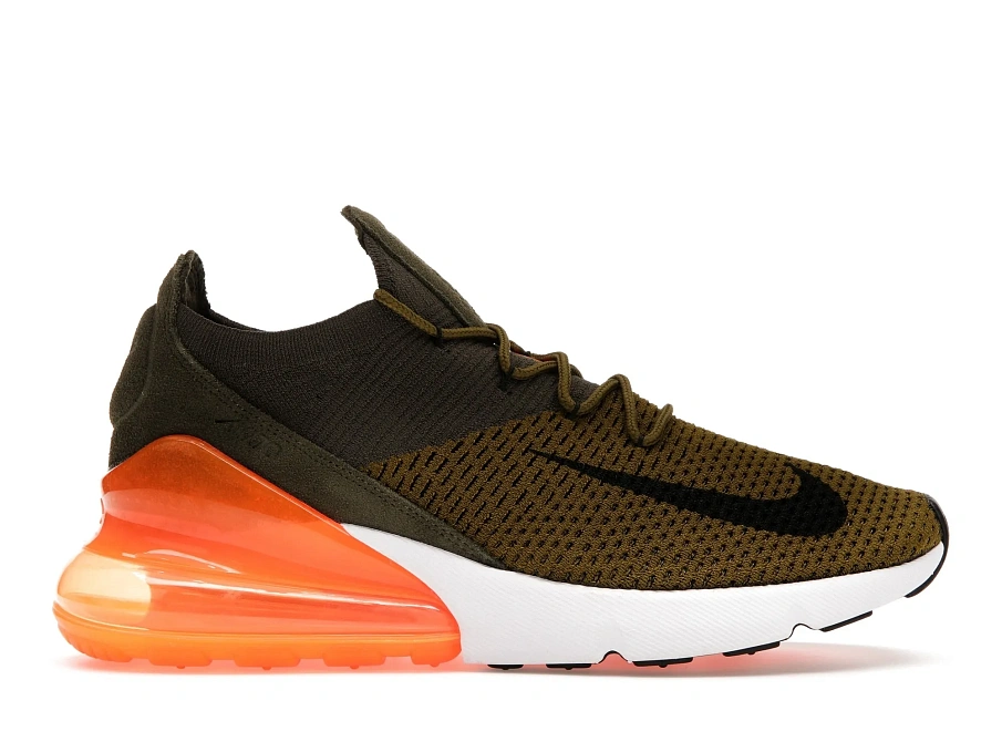 Фото № 1 с приближением к товару «‎Nike Air Max 270 Flyknit Olive Flak Total Orange»