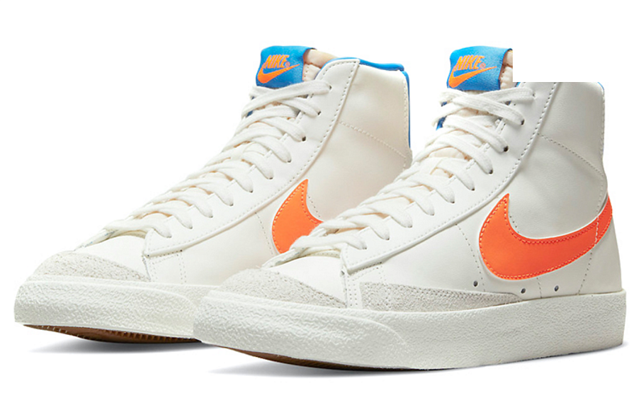 Фото № 3 с приближением к товару «‎Nike Blazer Mid '77 Mid-Top Sneakers WhiteBlueOrange»
