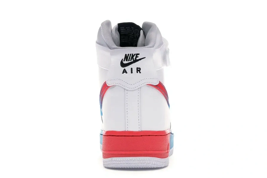 Фото № 4 с приближением к товару «‎Nike Air Force 1 High Gradient White Blue Fury Ember Glow»