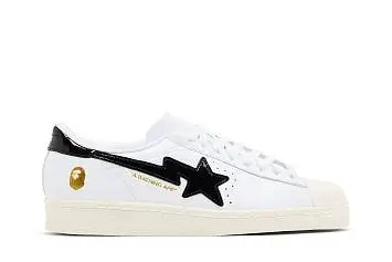 BAPE x adidas Superstar Vintage White Black - 2