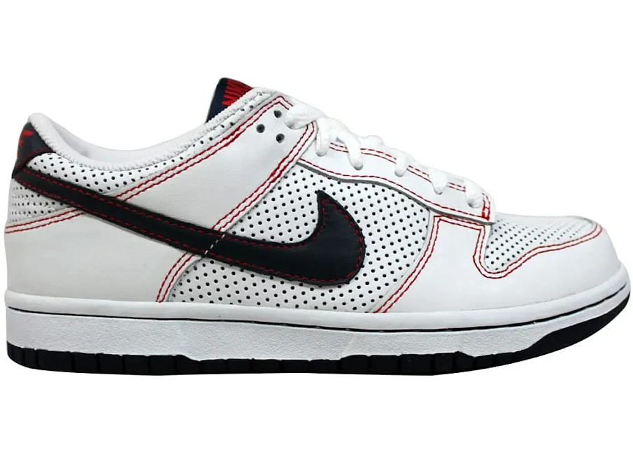 Фото № 1 с приближением к товару «‎Nike Dunk Low White Obsidian Sport Red »