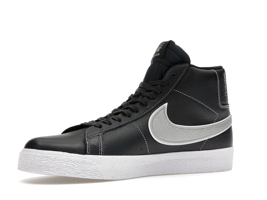 Фото № 3 с приближением к товару «‎Nike SB Zoom Blazer Mid Mason Silva Dark Obsidian Metallic Silver»