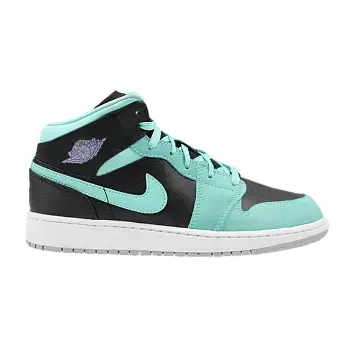 Air Jordan 1 Mid Retro GG Black Purple Turquoise - 1