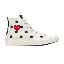 Фото № 1 с приближением к товару «‎Comme des Garçons x Converse Chuck Taylor All Star 70 Hi White Polka Dot»