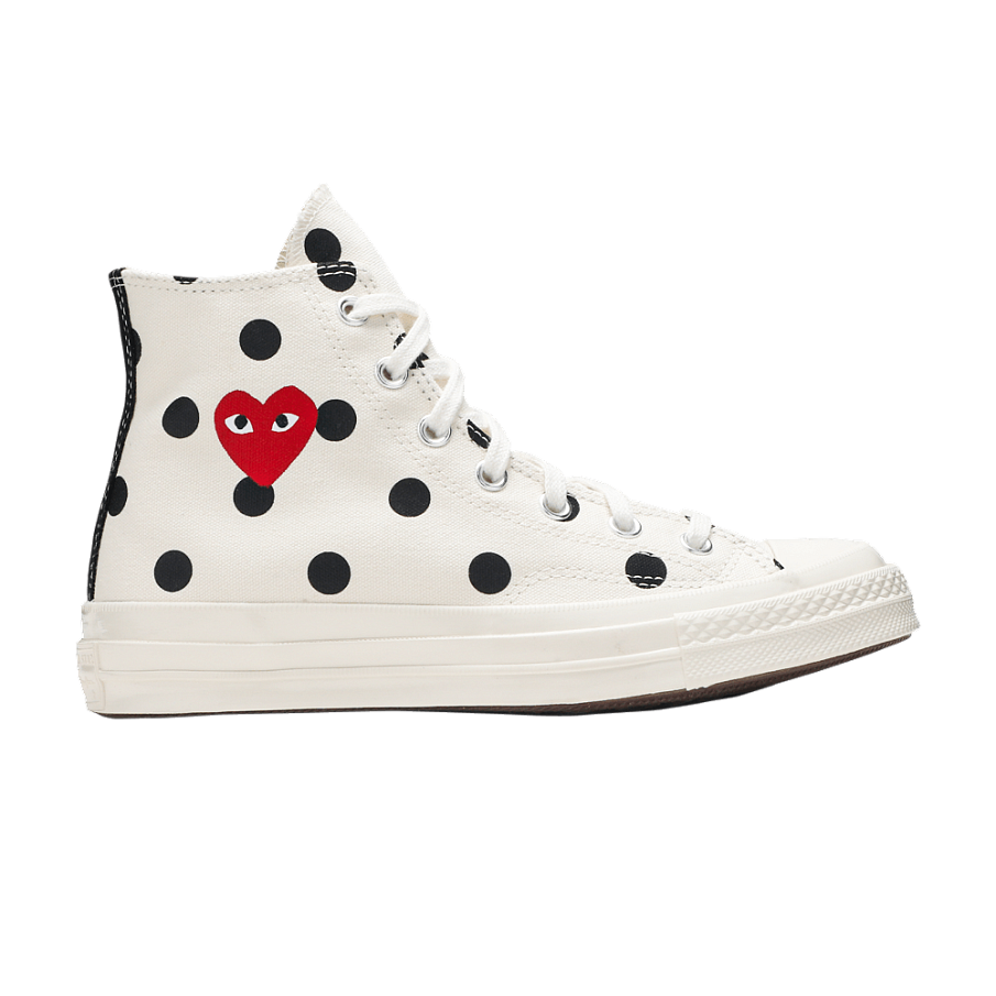 Фото № 1 с приближением к товару «‎Comme des Garçons x Converse Chuck Taylor All Star 70 Hi White Polka Dot»