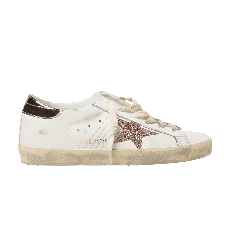 Фото № 1 с приближением к товару «‎Golden Goose Women's Superstar White Peach Pink Glitter»