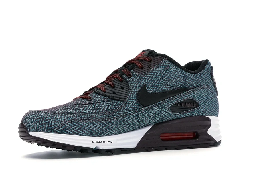 Фото № 2 с приближением к товару «‎Nike Air Max Lunar90 Burgundy-Herringbone»