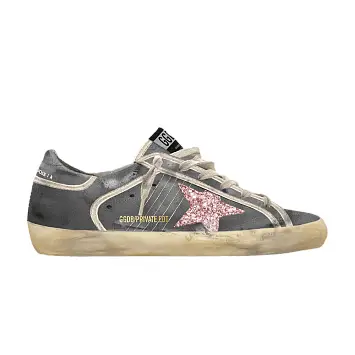 Golden Goose Women's Superstar Glitter Star - Grey Bubblegum Pink - 1