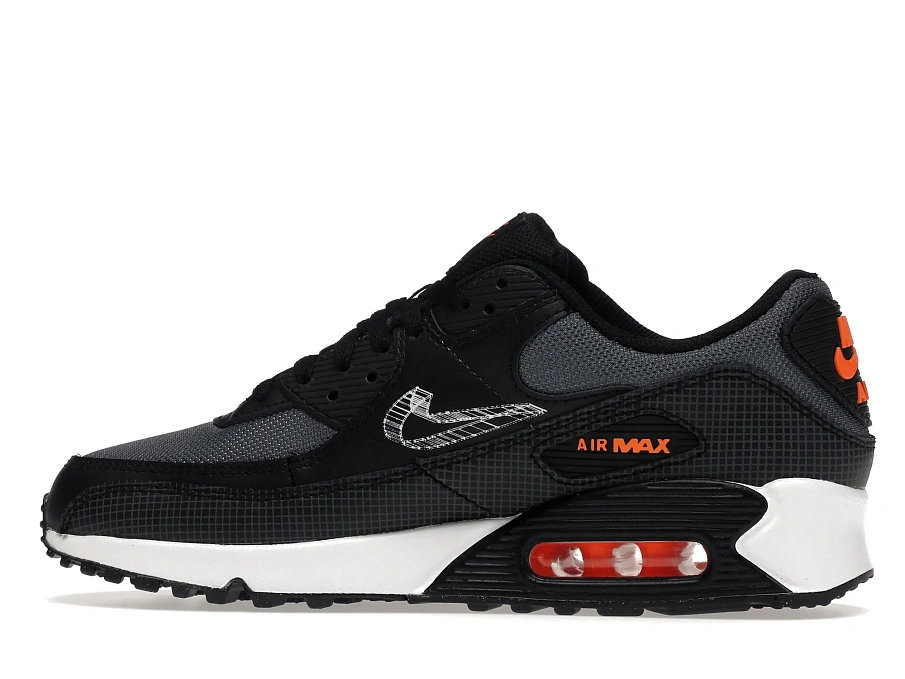 Фото № 5 с приближением к товару «‎Nike Air Max 90 3D Swoosh Black Grey Orange»