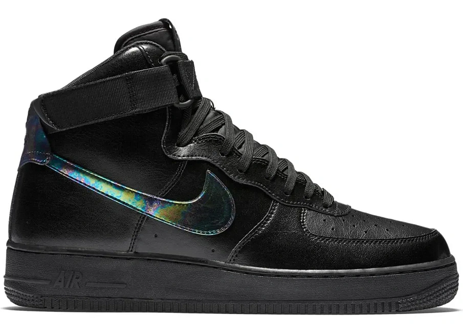 Фото № 1 с приближением к товару «‎Nike Air Force 1 High Black Iridescent»