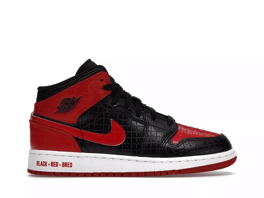 Фото № 1 с приближением к товару «‎Jordan 1 Mid Bred Text »