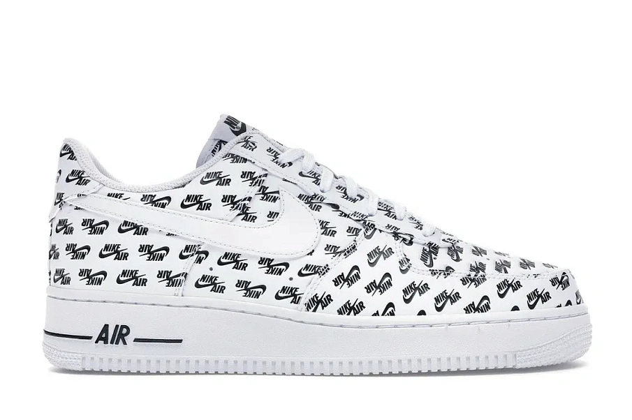 Фото № 1 с приближением к товару «‎Nike Air Force 1 Low All Over Logo White»