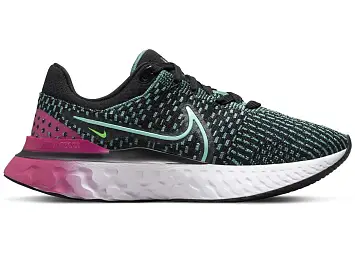 Nike React Infinity Run Flyknit 3 Black Pink Turquoise (DD3024-003)