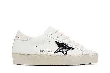 Golden Goose Women's Hi Star White Black Crocodile - 2