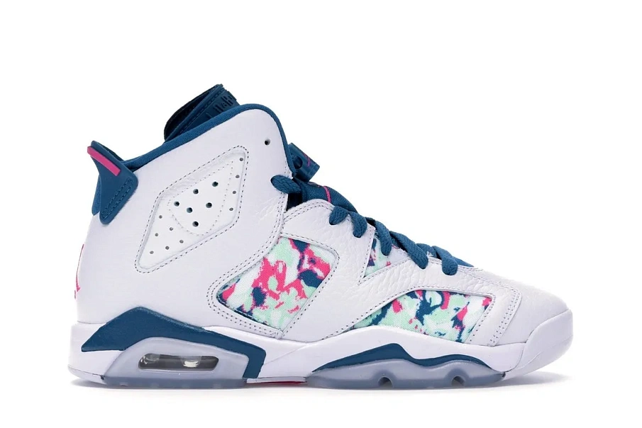 Фото № 1 с приближением к товару «‎Jordan 6 Retro White Laser Fuchsia Green Abyss »