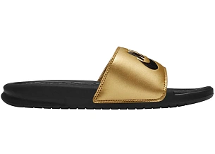 Nike JDI Benassi Slide Black Metallic Gold 